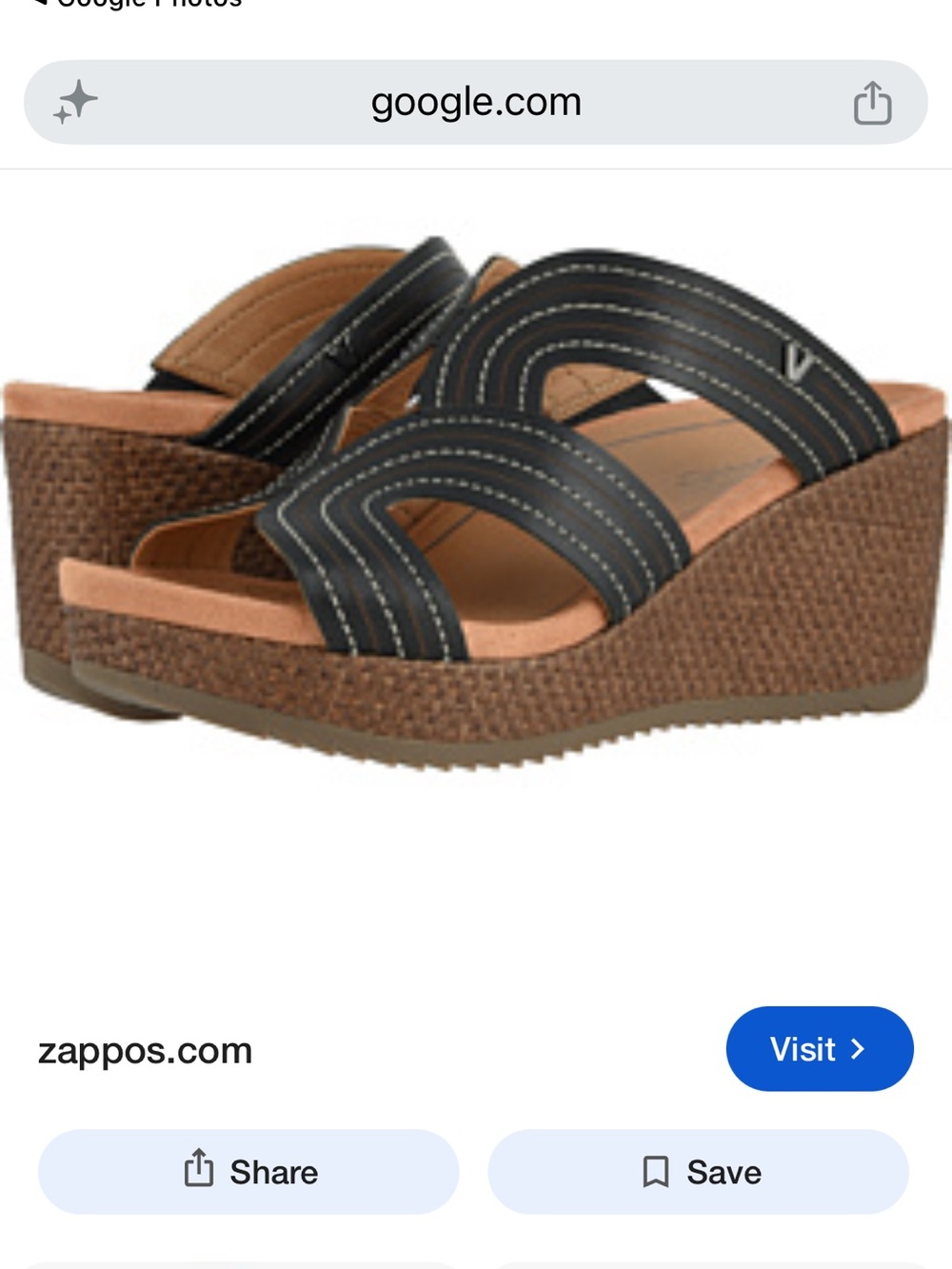 Vionic Malorie Wedge Slide Raffia Sandal - Black and Brown Comfort Travel 9.5M